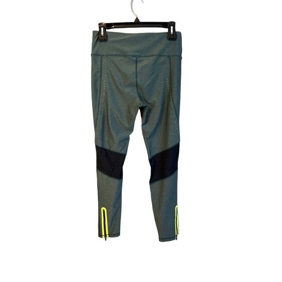 895‎ Spruce Green Performance Leggings Medium Zippered Legs Perforated Panels - Picture 2 of 7